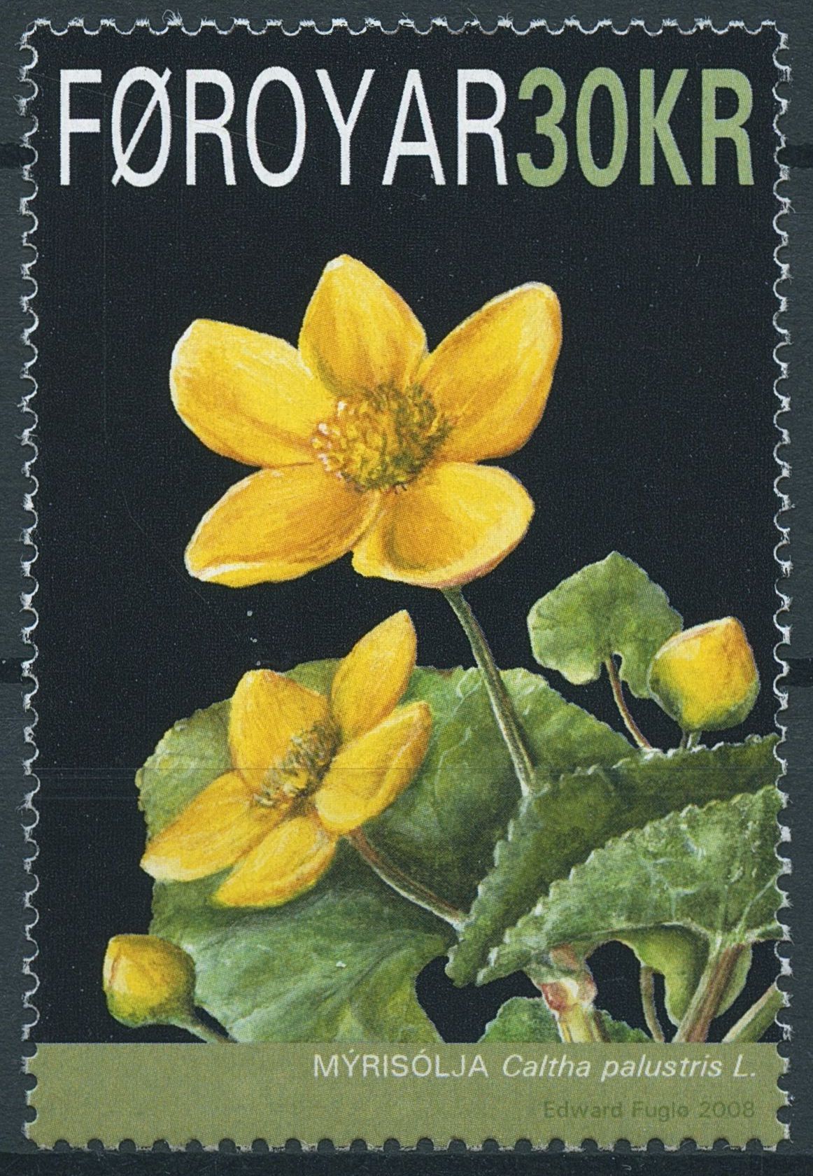 Faroe Islands Foroyar 2008 MNH Marsh Marigold National Flower SG#567 Flowers
