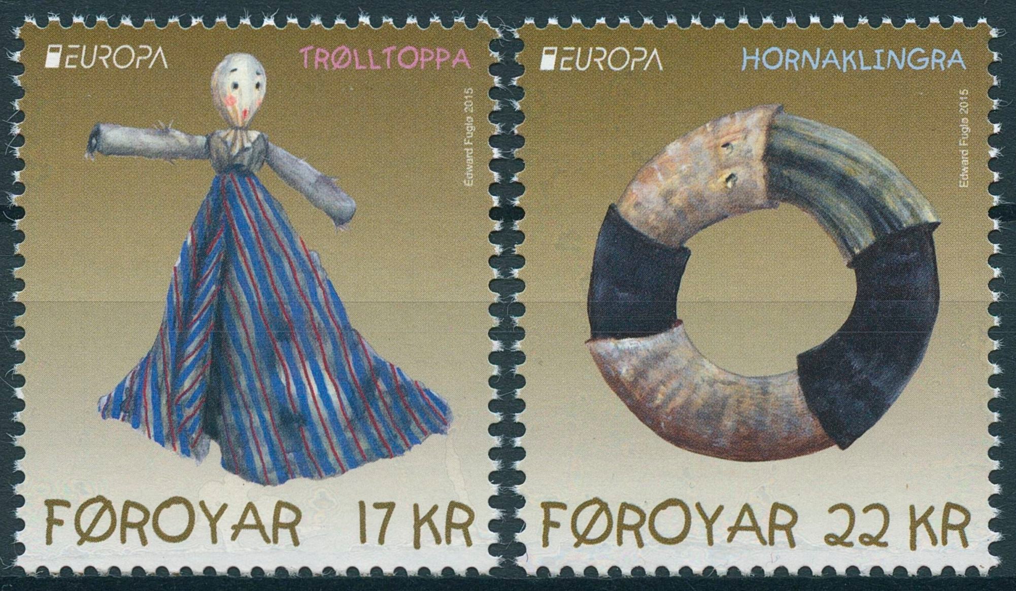 Faroe Islands 2015 MNH Europa Stamps Old Toys Dolls 2v Set