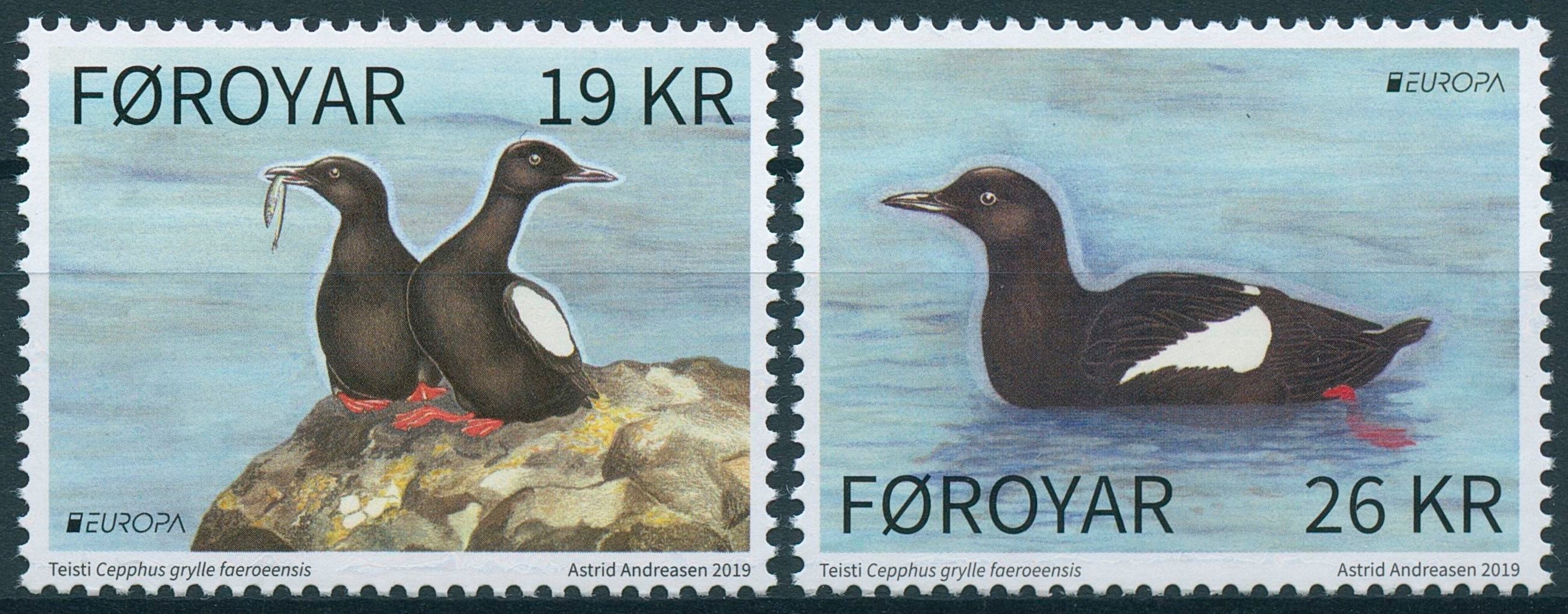 Faroe Islands Faroes 2019 MNH Birds Europa Black Guillemot 1v Set Stamps