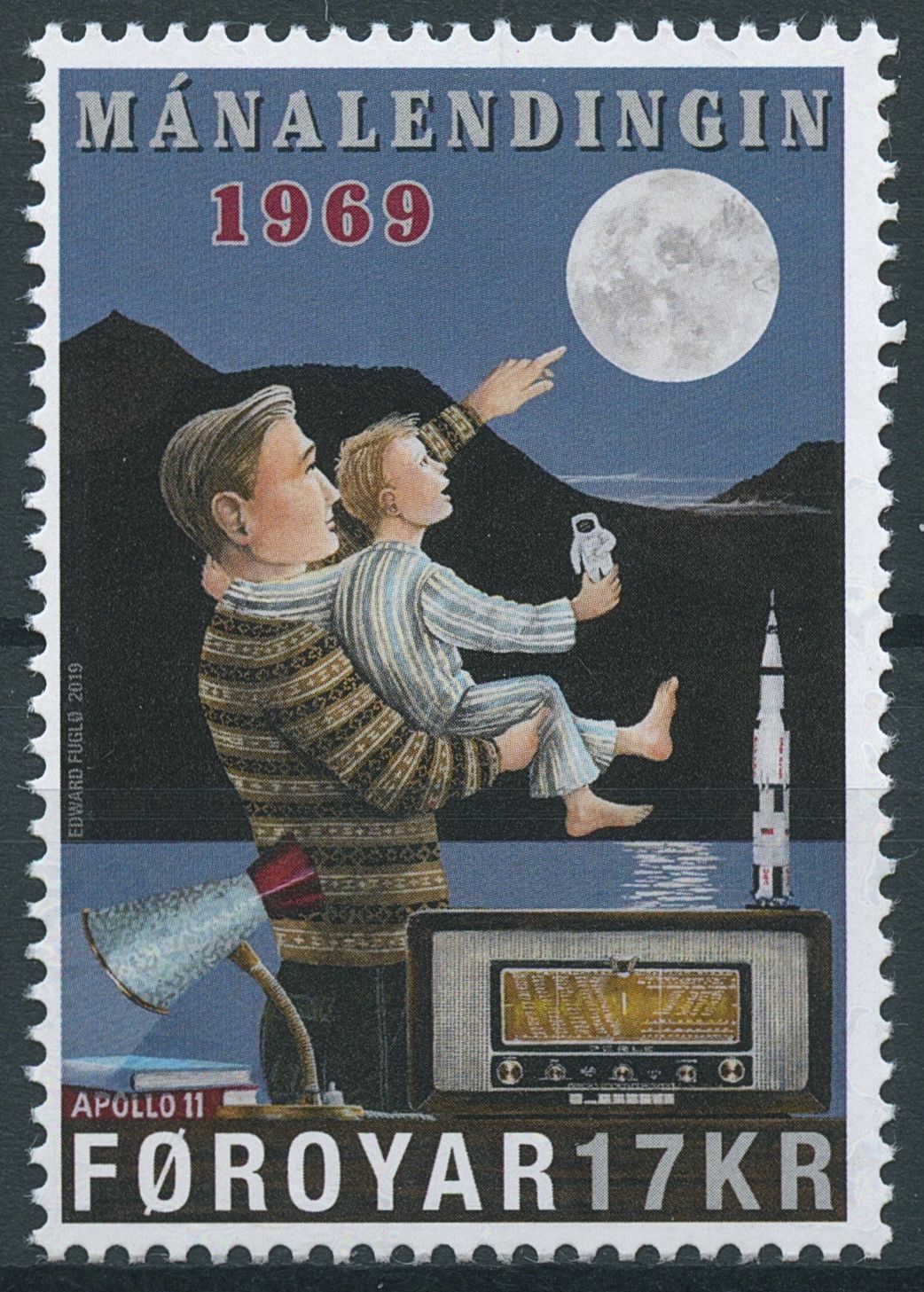 Faroe Islands Faroes Space Stamps 2019 MNH Apollo 11 Moon Landing 1v Set