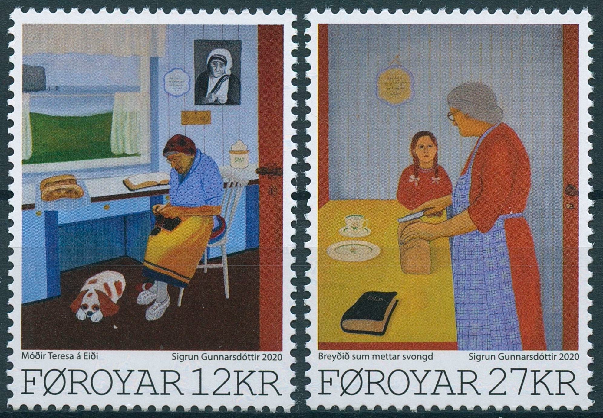 Faroe Islands Faroes Art Stamps 2020 MNH Sigrun Gunnnarsdottir Paintings 2v Set