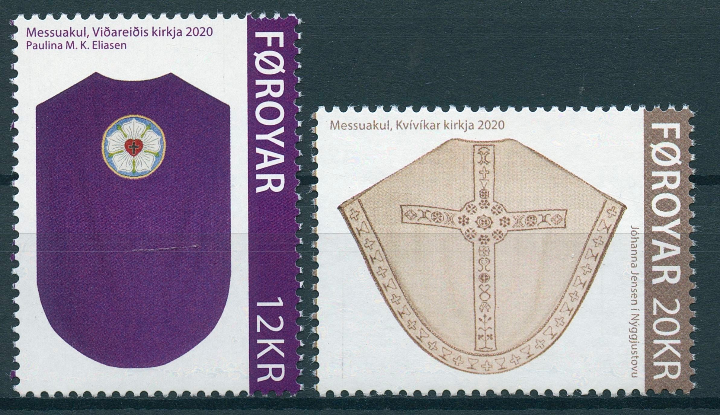 Faroes Faroe Islands Religion Stamps 2020 MNH Chasubles II Clergy Dress 2v Set