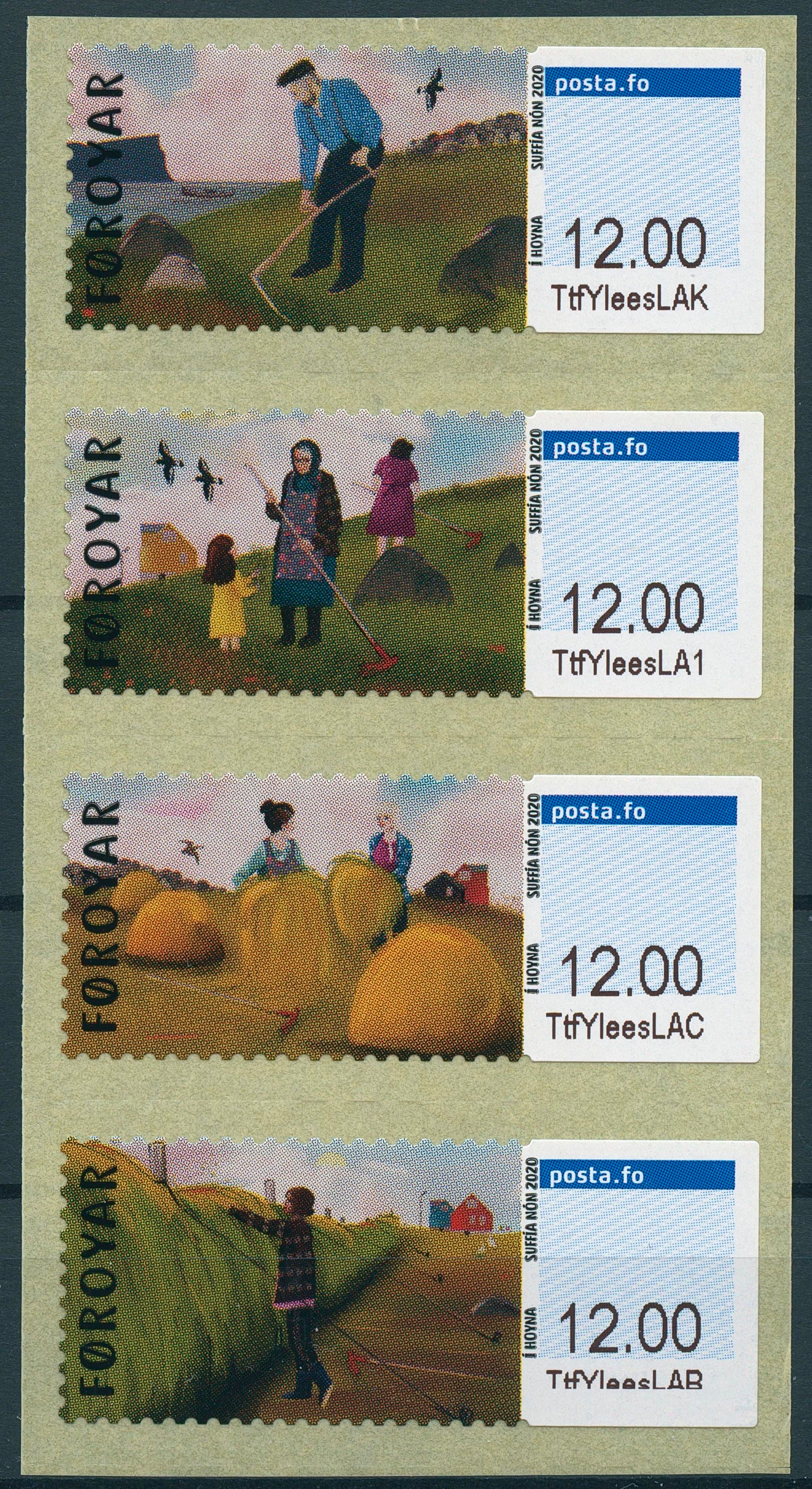 Faroes Faroe Islands Agriculture Stamps 2020 MNH Franking Labels 4v S/A Set