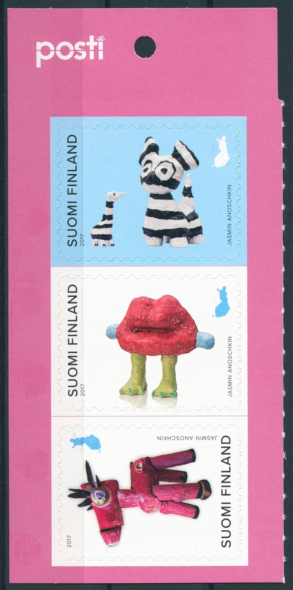 Finland 2017 MNH Posti Art Award Jasmin Anoschkin 3v S/A Set Sculptures Stamps