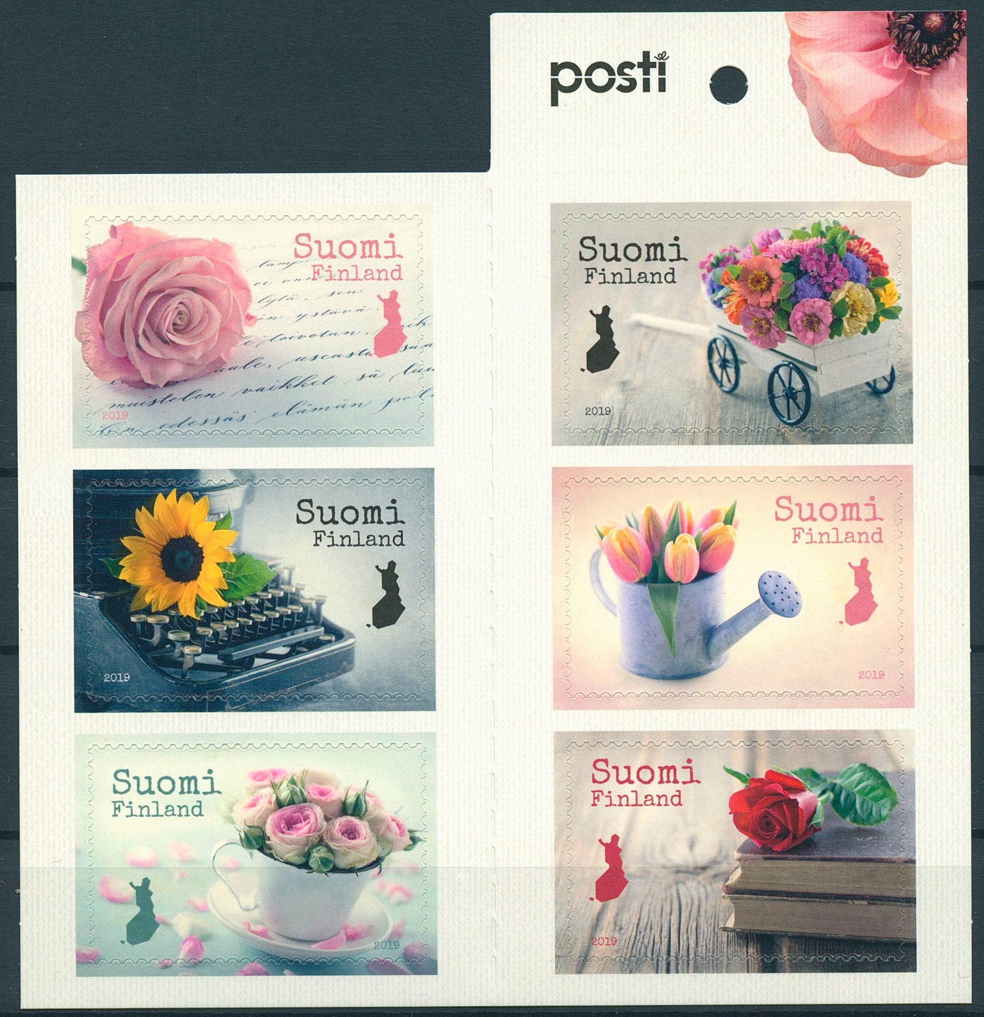 Finland 2019 MNH Say It with Flowers Tulips Roses 6v S/A Booklet Flora Stamps