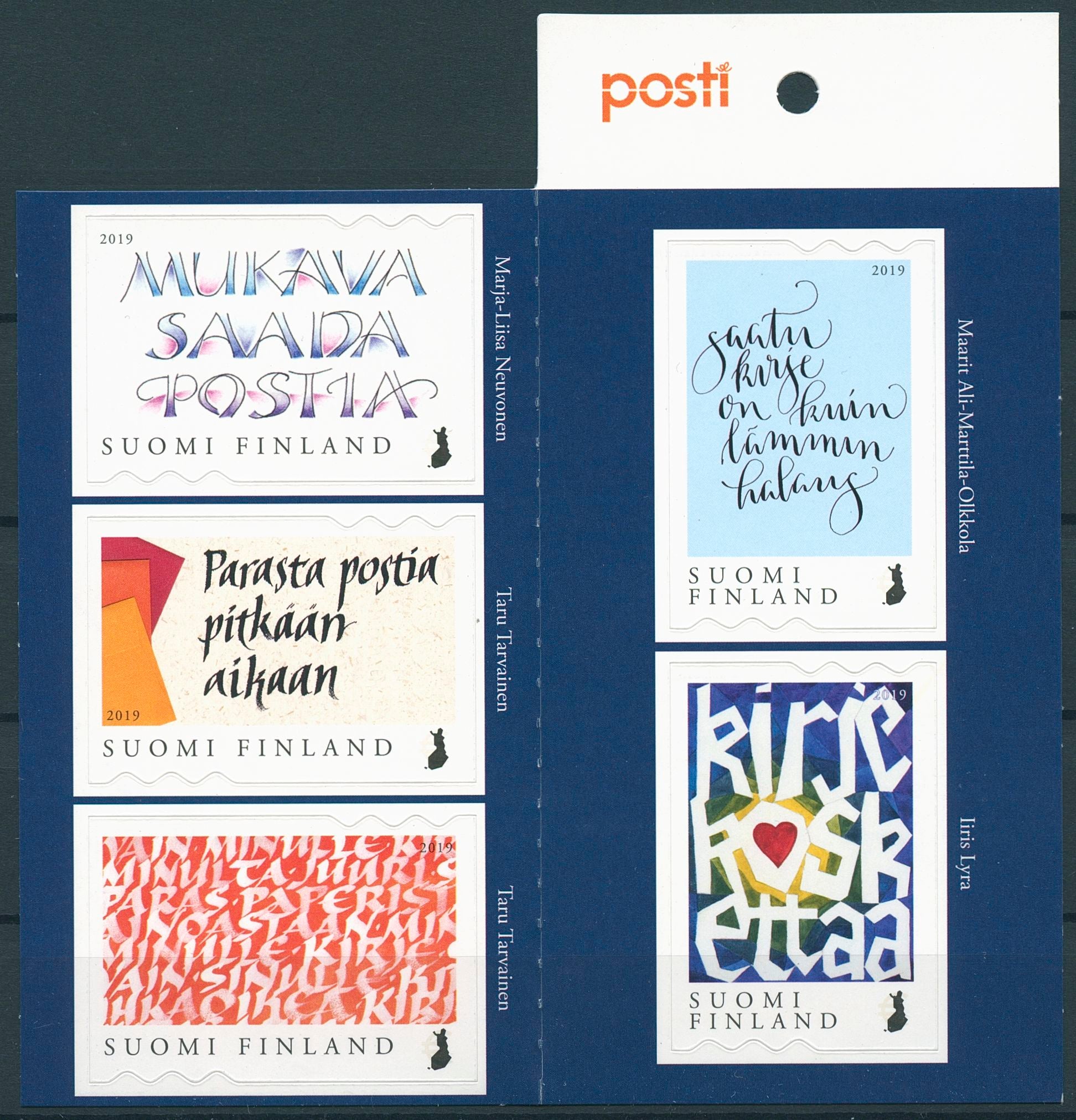 Finland 2019 MNH Touching Letter Calligraphy 5v S/A Booklet Art Stamps