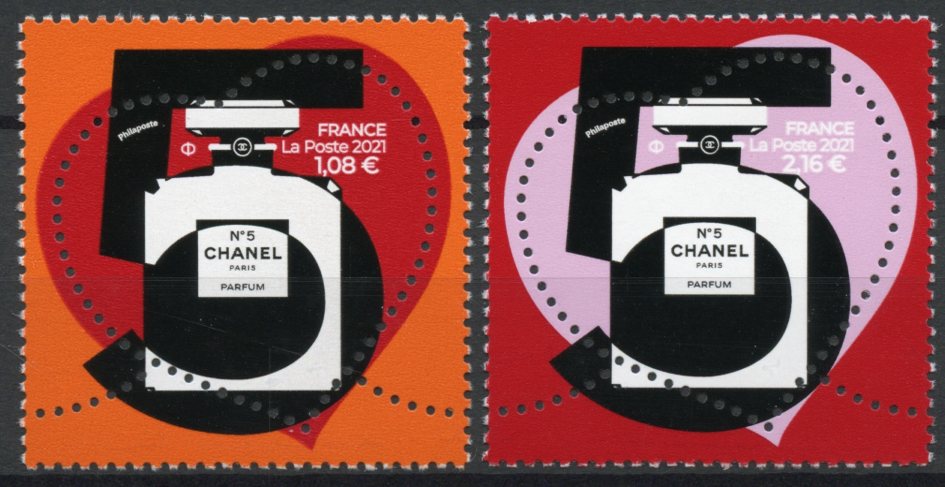France 2021 MNH Art & Design Stamps Chanel No5 Perfume Eau de Parfum 2v Set