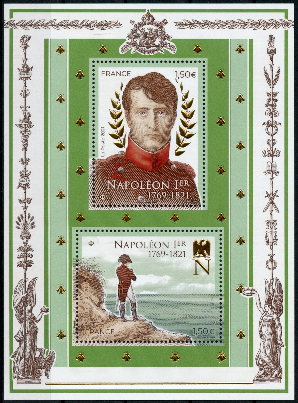 France 2021 MNH People Stamps Death of Napoleon I 200th Anniv Historical Figures 2v M/S