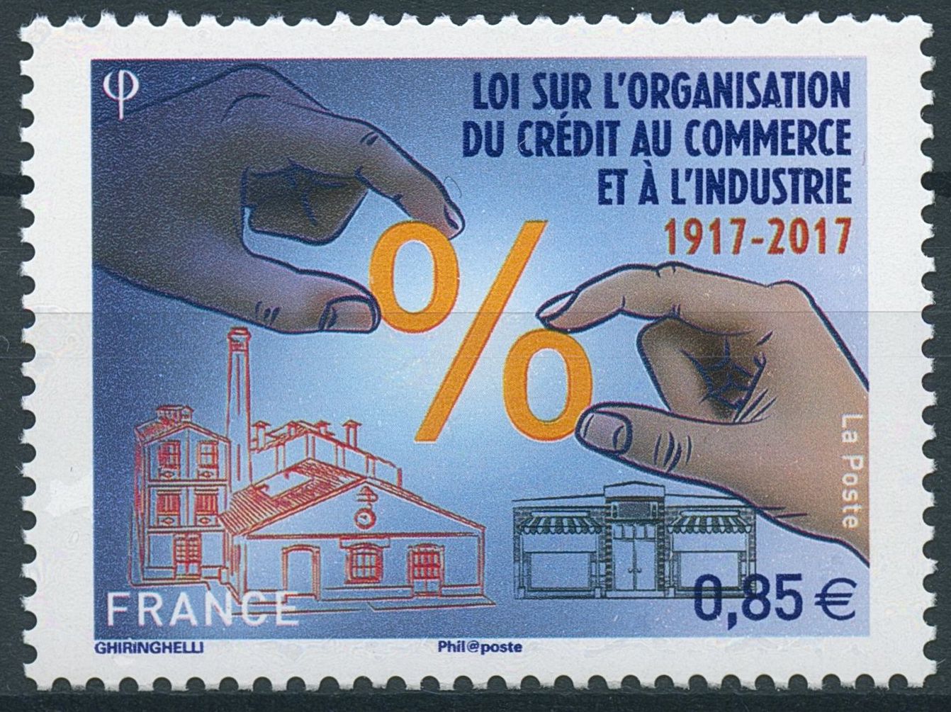 France 2017 MNH Law on Trade & Industry Credit 100th Anniv 1v Set Stamps