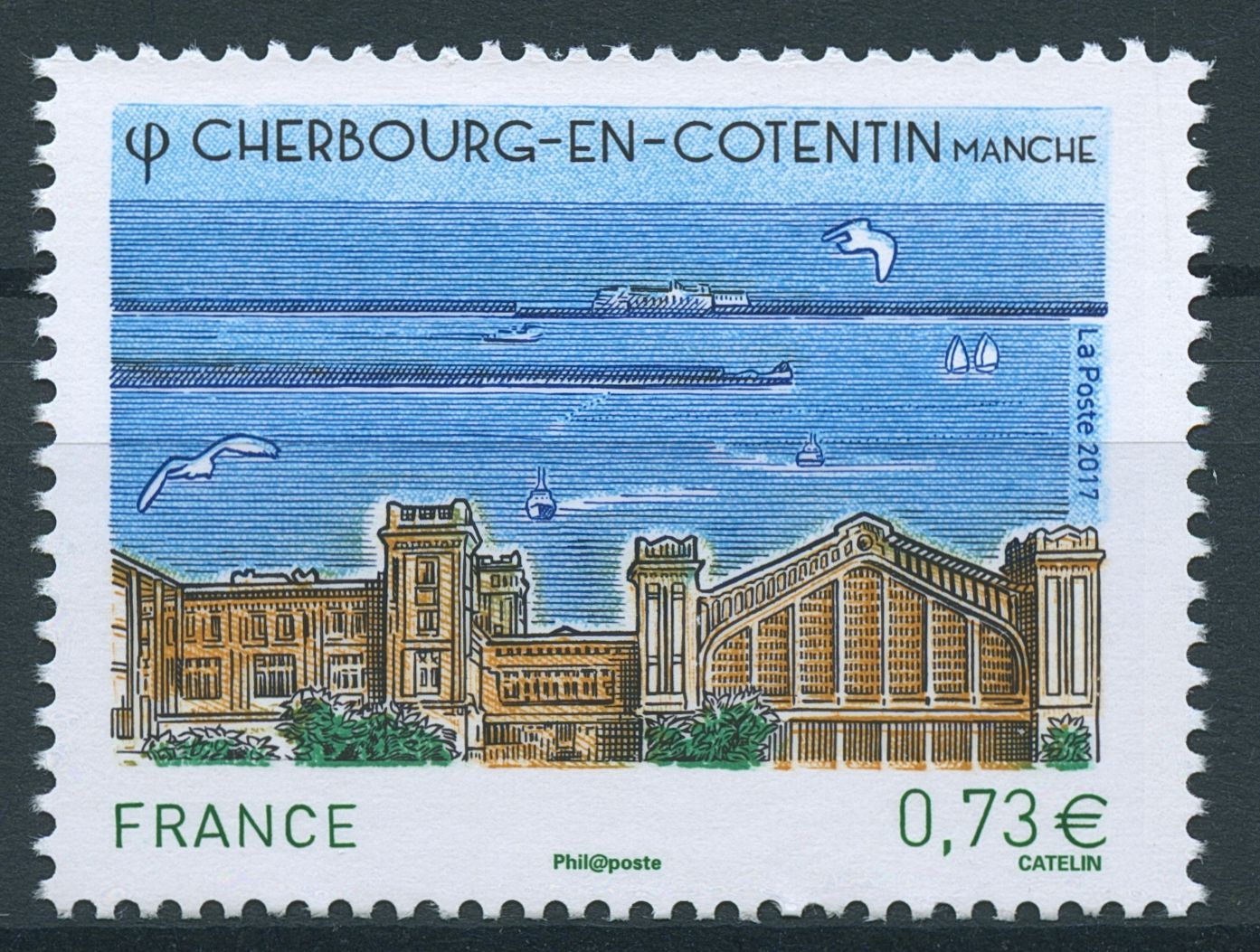 France 2017 MNH Cherbourg-en-Cotentin 1v Set Architecture Tourism Birds Stamps