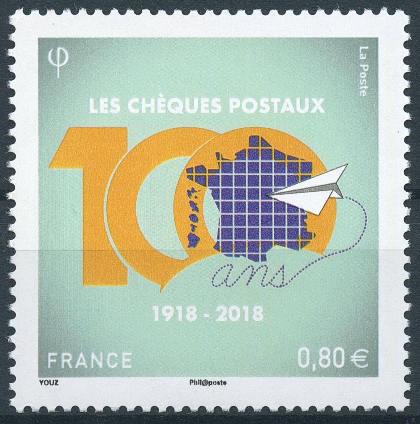 France 2018 MNH Postal Cheques 100 Years 1v Set Postal Services Stamps