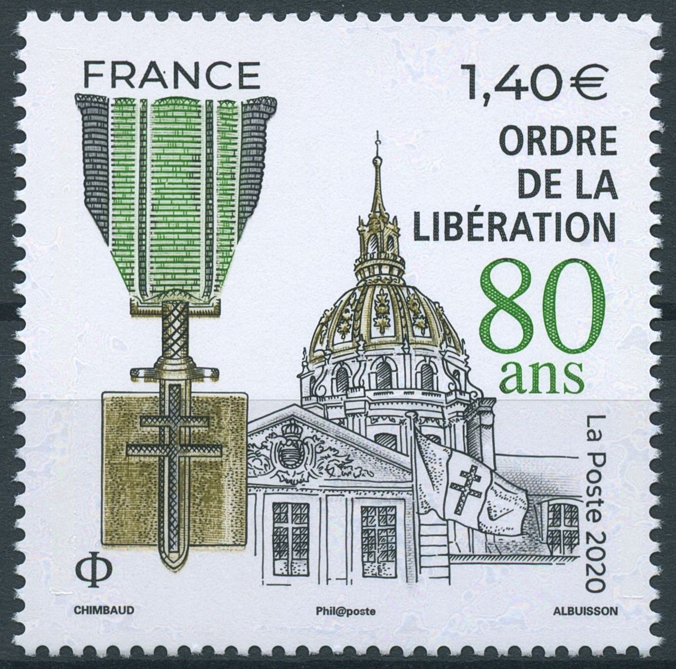 France Military Stamps 2020 MNH WWII WW2 Order of Liberation War Medals 1v Set