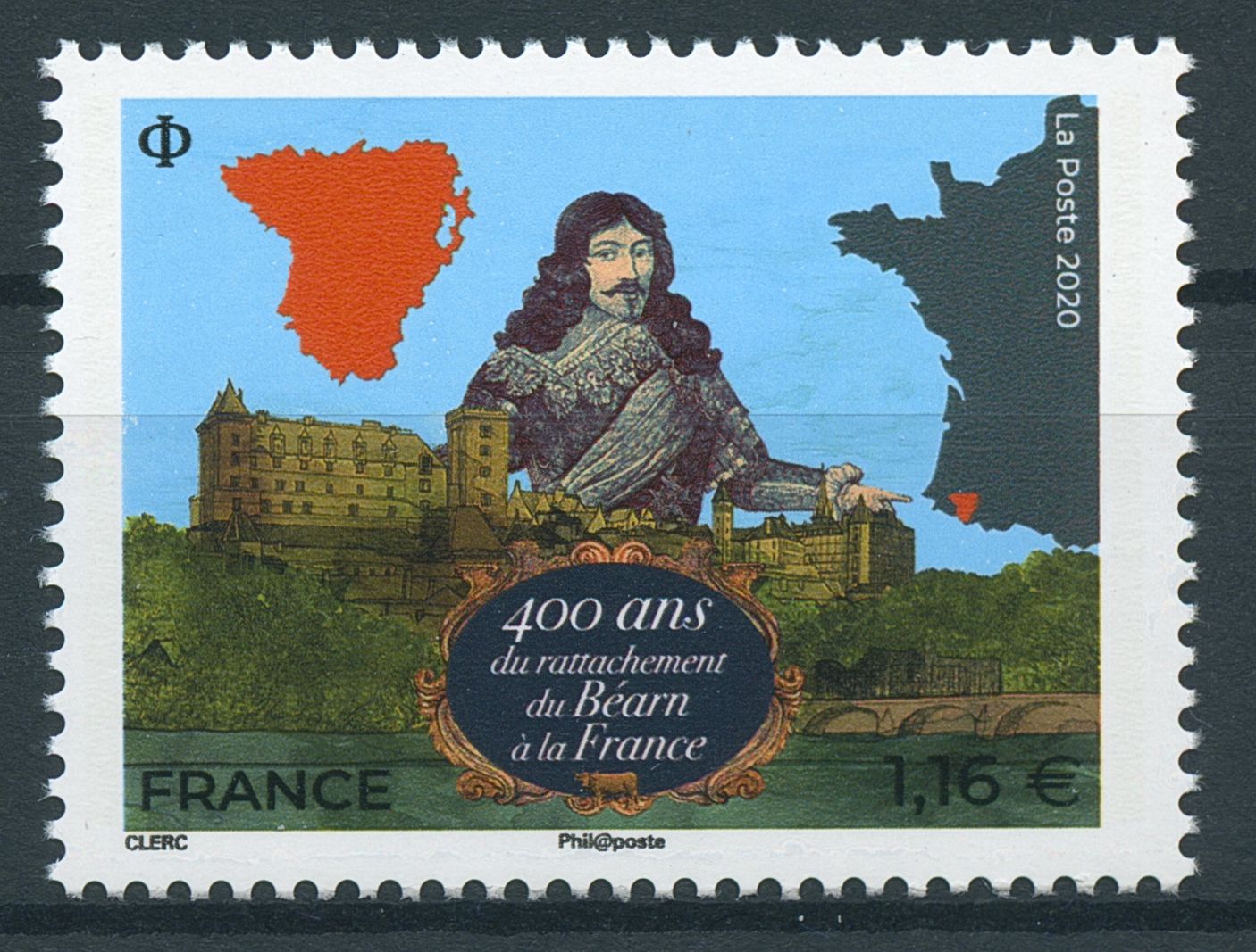 France Royalty Stamps 2020 MNH Incorporation Bearn King Louis XIII 1v Set