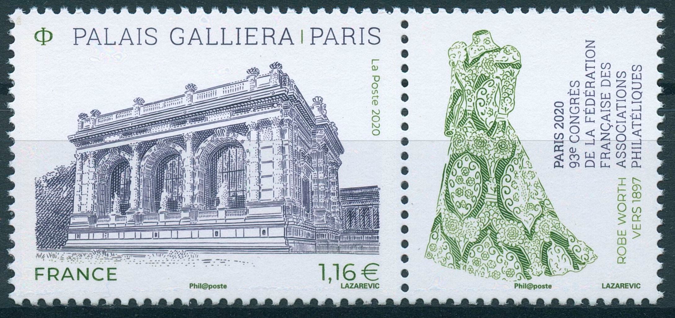 France Architecture Stamps 2020 MNH 93rd FFAP Palais Galliera Philately 1v Set