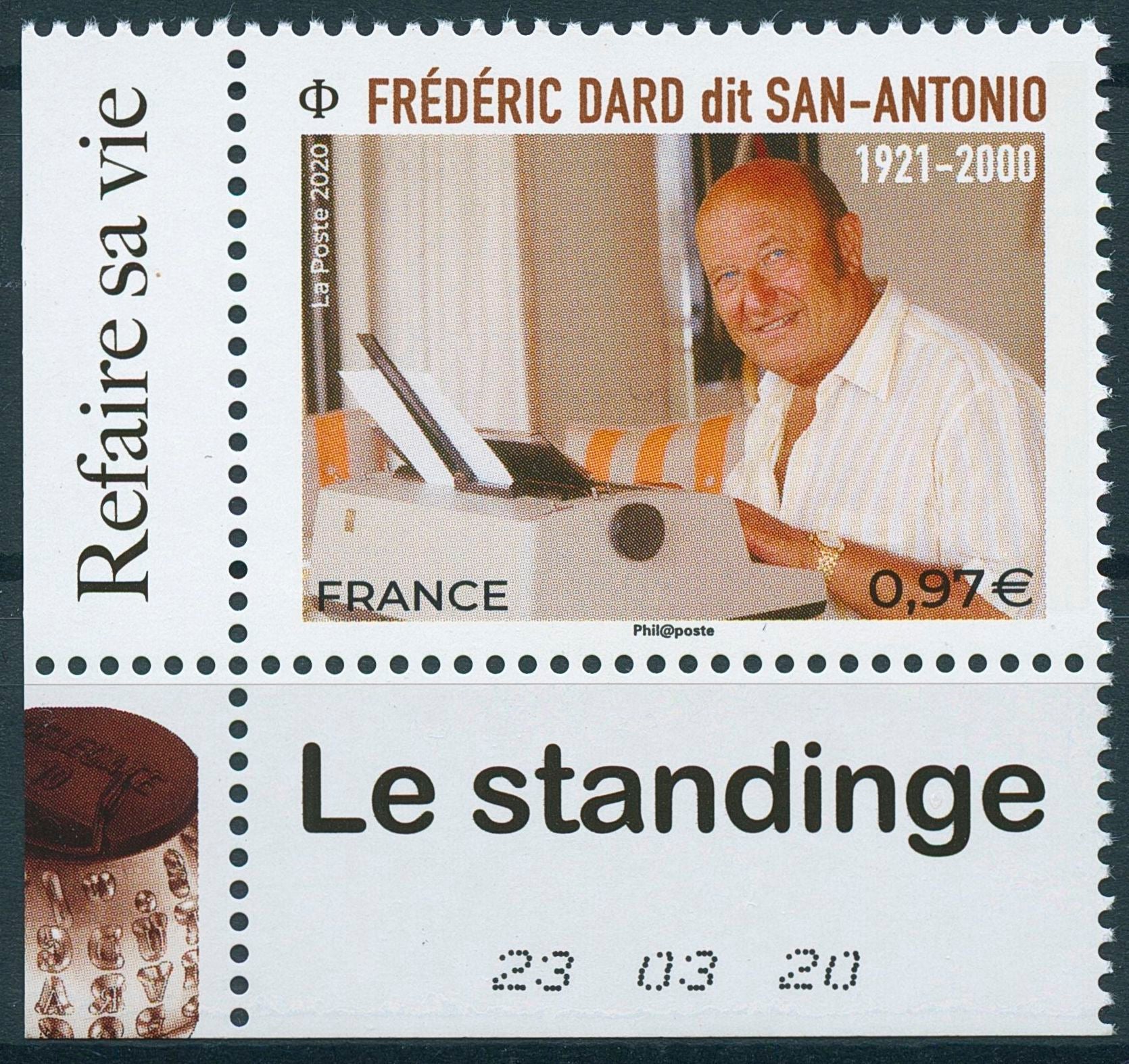France Famous People Stamps 2020 MNH Frederic Dard San-Antonio Writers 1v Set