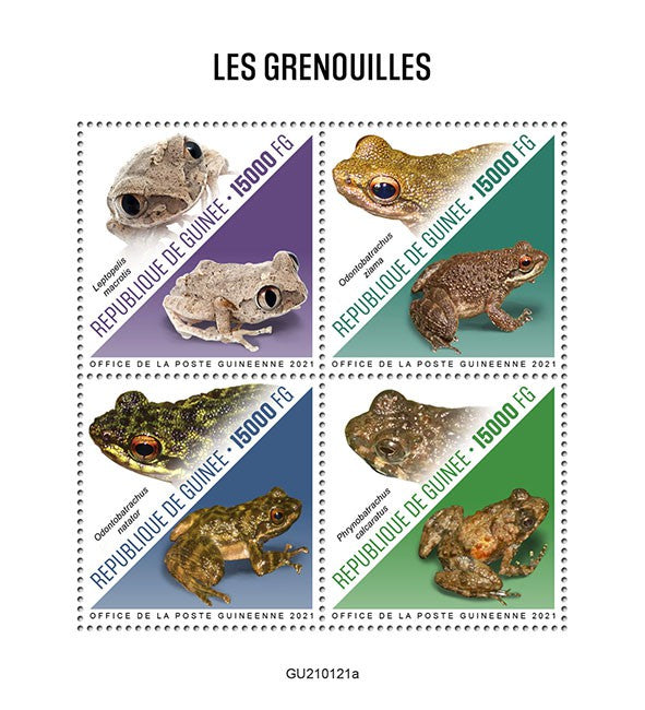 Guinea 2021 MNH Frogs Stamps Forest Tree Frog Amphibians 4v M/S