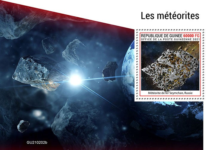Guinea 2021 MNH Space Stamps Meteorites Seymchan Pallasite Meteorite 1v S/S