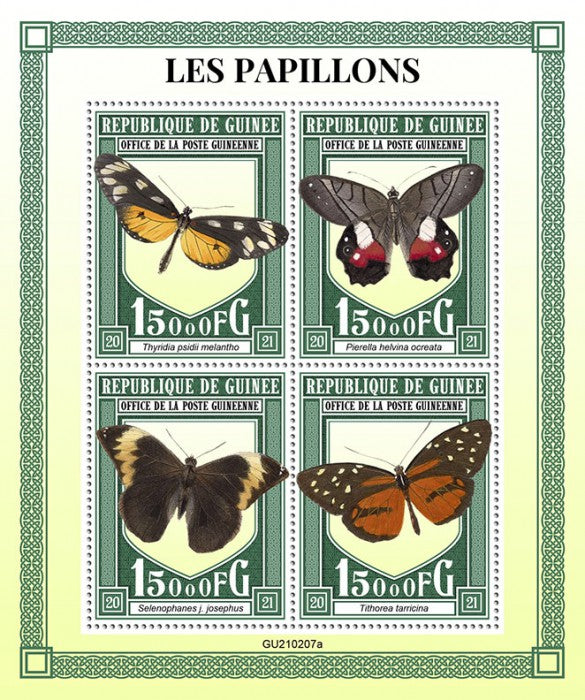 Guinea 2021 MNH Insects Stamps Butterflies Longwing Butterfly 4v M/S