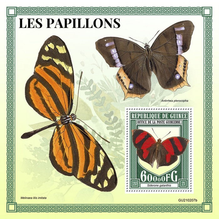 Guinea 2021 MNH Insects Stamps Butterflies Scarlet Leafwing Butterfly 1v S/S