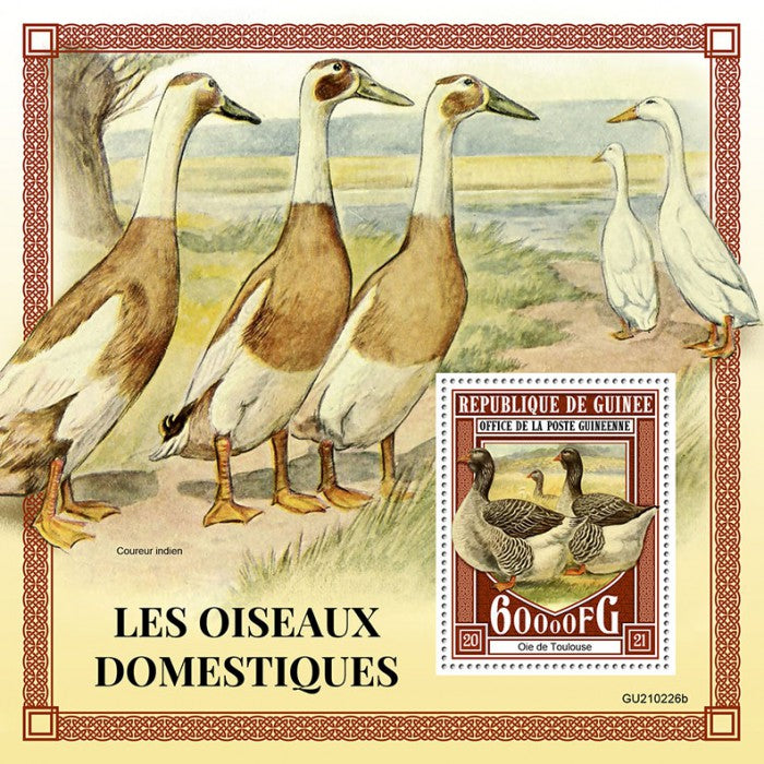 Guinea 2021 MNH Domestic Birds on Stamps Geese Ducks Farm Animals 1v S/S