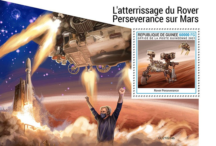 Guinea 2021 MNH Space Stamps Rover Perseverance Mars Landing 1v S/S