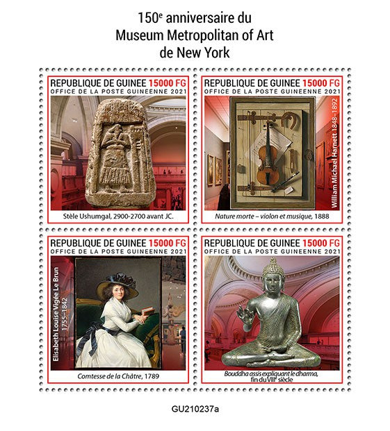 Guinea 2021 MNH Art Stamps Metropolitan Museum of Art New York Museums 4v M/S