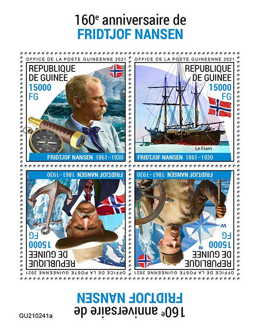 Guinea 2021 MNH Ships Stamps Fridtjof Nansen Exploration Famous Explorers People 4v M/S