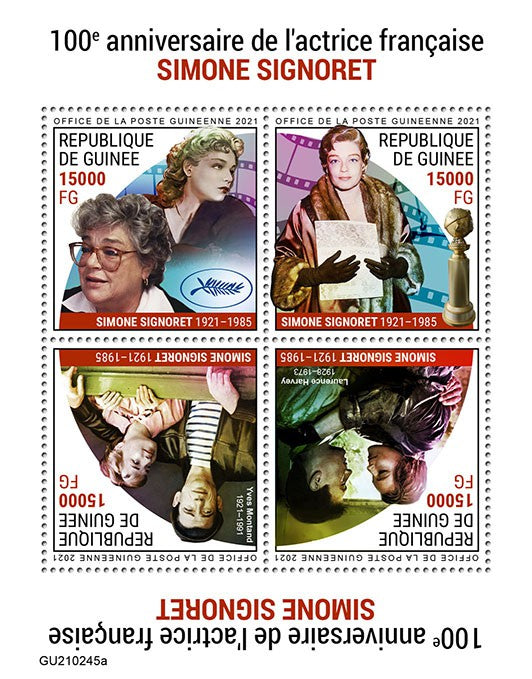 Guinea 2021 MNH People Stamps Simone Signoret French Actress Film Movies 4v M/S