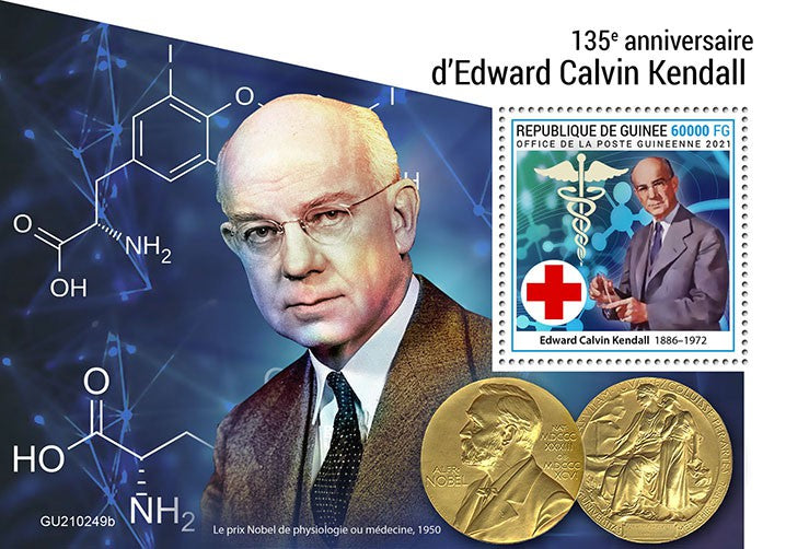 Guinea 2021 MNH Science Stamps Edward Calvin Kendall Chemistry Nobel Prize 1v S/S
