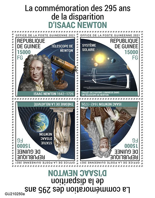 Guinea 2021 MNH Science Stamps Isaac Newton Astronomy Solar System 4v M/S