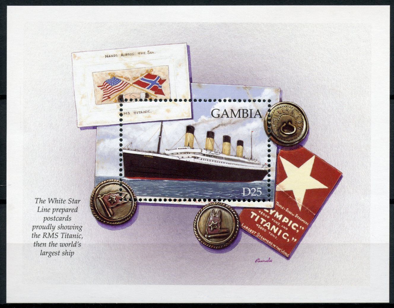 Gambia 1998 MNH Ships Stamps Titanic White Star Line Nautical 1v S/S I