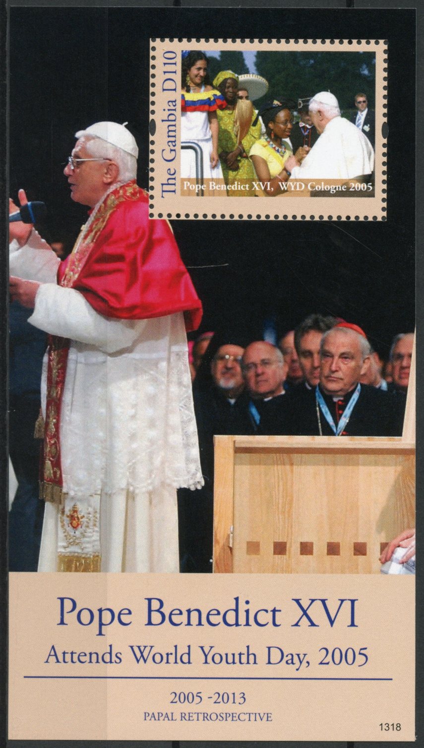 Gambia 2013 MNH Papal Retrospective Pope Benedict XVI World Youth Day 1v S/S