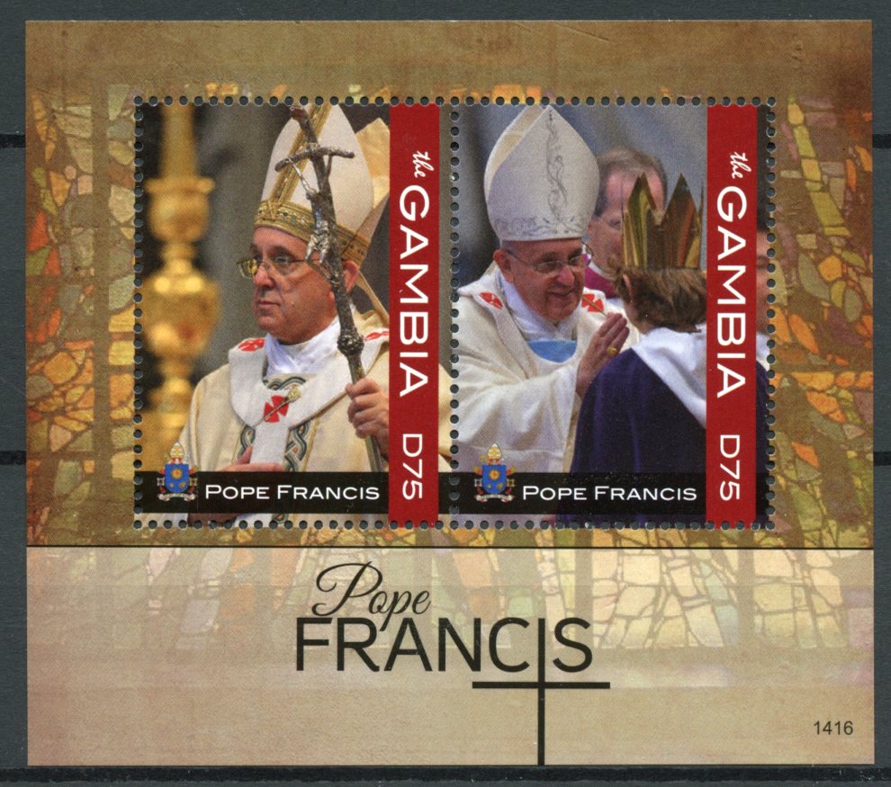 Gambia 2014 MNH Religion Stamps Pope Francis Roman Catholic Church 2v S/S II