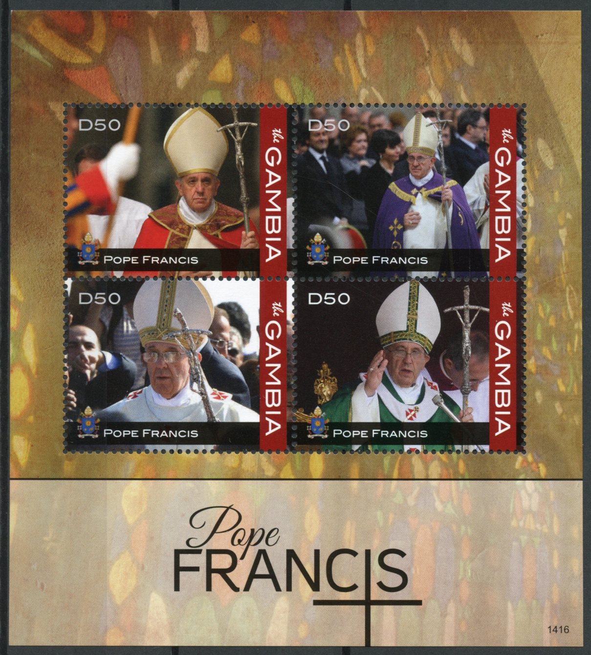 Gambia 2014 MNH Religion Stamps Pope Francis Roman Catholic Church 4v M/S II