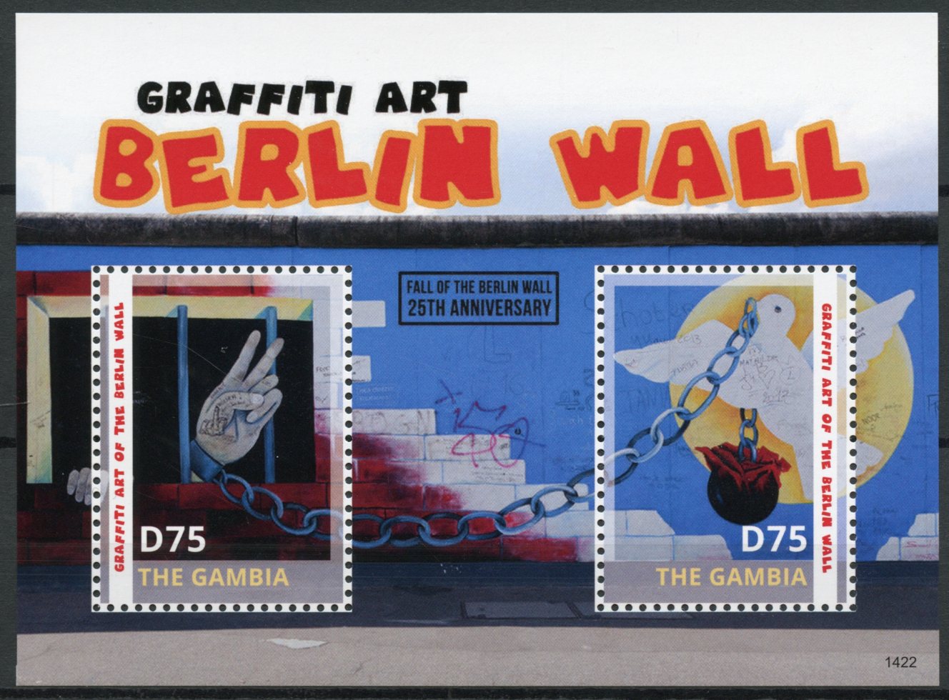 Gambia 2014 MNH Fall of Berlin Wall 25th Anniversary 2v S/S II Graffiti Art