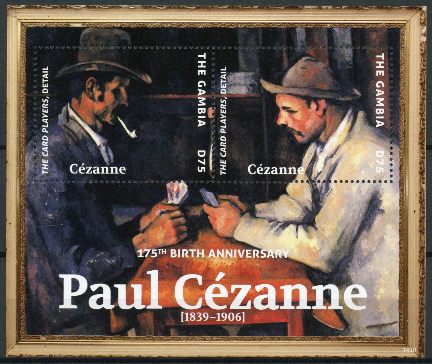Gambia 2014 MNH Art Stamps Paul Cezanne Card Players Paintings 2v S/S II
