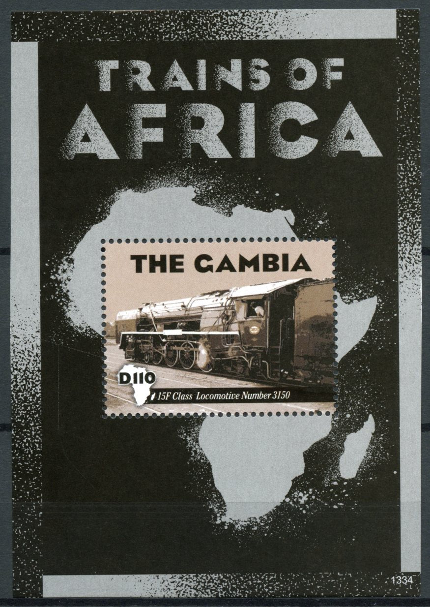 Gambia 2013 MNH Railways Stamps Trains of Africa Locomotives Rail 1v S/S
