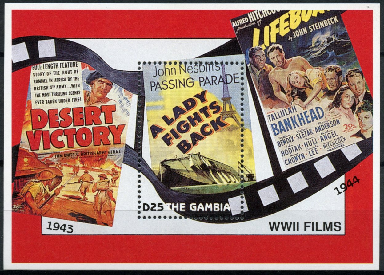 Gambia 1995 MNH WWII WW2 Films VE Day End World War II 1v SS Eiffel Tower Stamps