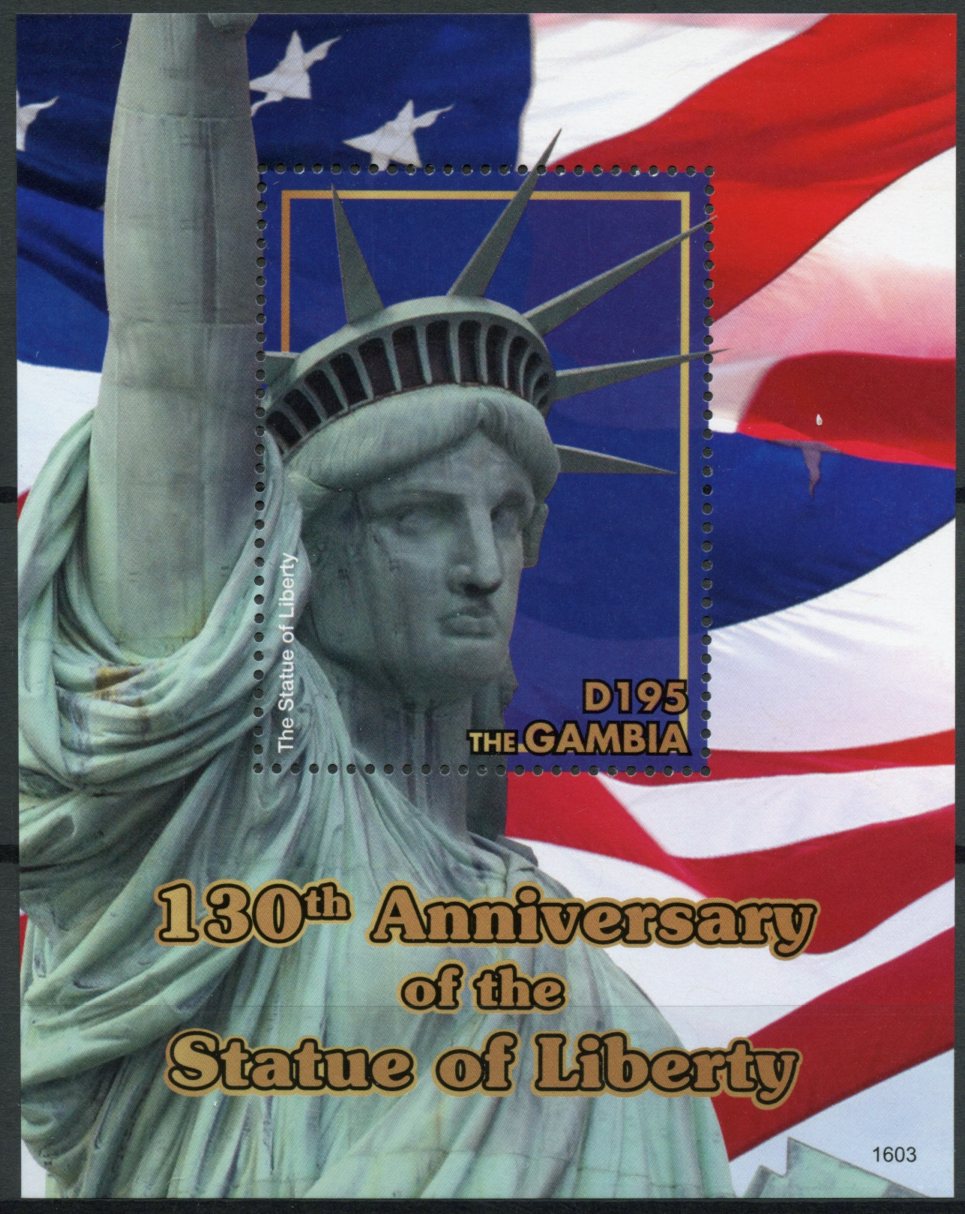 Gambia 2016 MNH Architecture Stamps Statue of Liberty New York Famous Landmarks 1v S/S