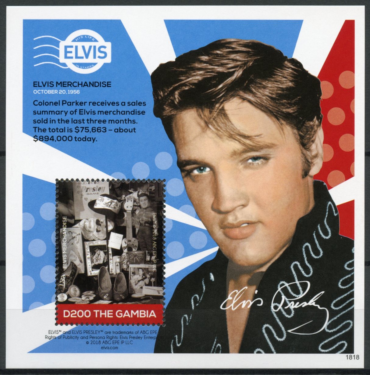 Gambia 2018 MNH Elvis Presley Life in Stamps Music Celebrities 1v S/S II
