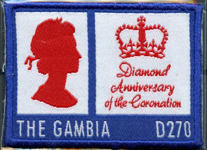 Gambia 2013 MNH Queen Elizabeth II Diamond Coronation 1v Embroidered Stamps
