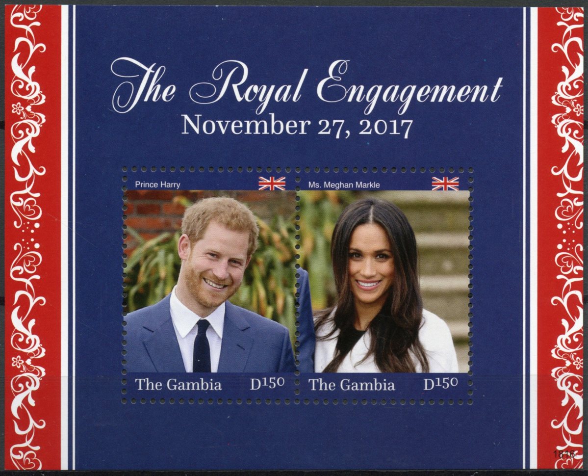 Gambia 2018 MNH Prince Harry & Meghan Royal Engagement 2v S/S Royalty Stamps