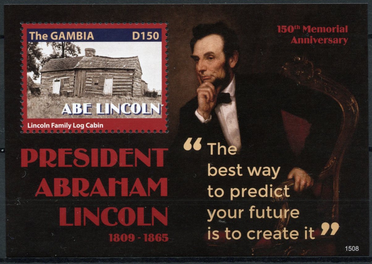 Gambia 2015 MNH US Presidents Stamps Abraham Lincoln Famous People 1v S/S