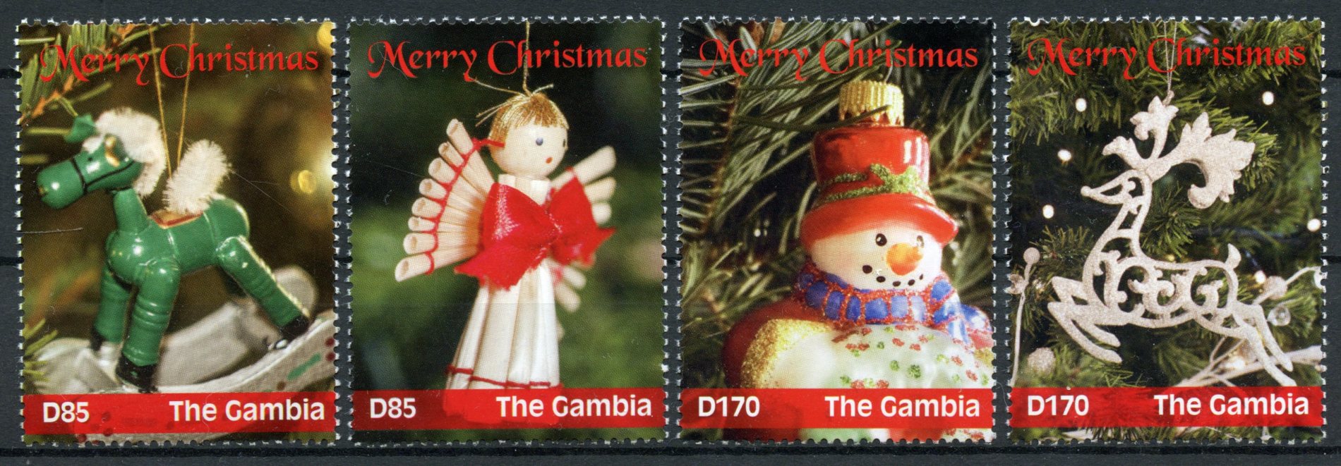 Gambia 2016 MNH Merry Christmas 4v Set Decorations Ornaments Stamps