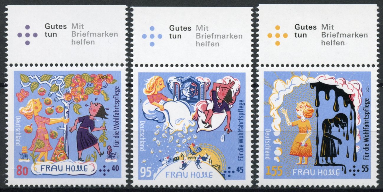 Germany 2021 MNH Literature Stamps Grimm Fairy Tales Frau Holle 3v Set A