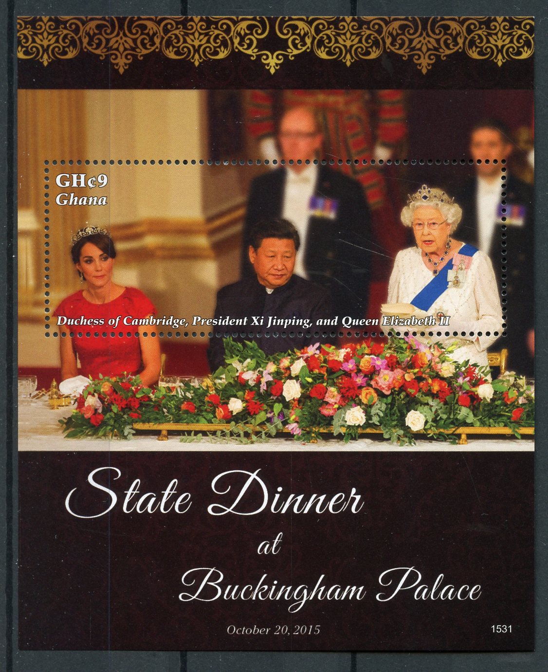 Ghana 2015 MNH Royalty Stamps State Dinner Queen Elizabeth II Xi Jinping 1v S/S