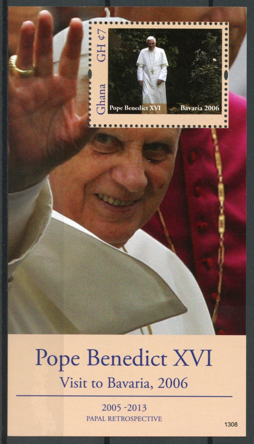 Ghana 2013 MNH Papal Retrospective Pope Benedict XVI Visit Bavaria 1v S/S