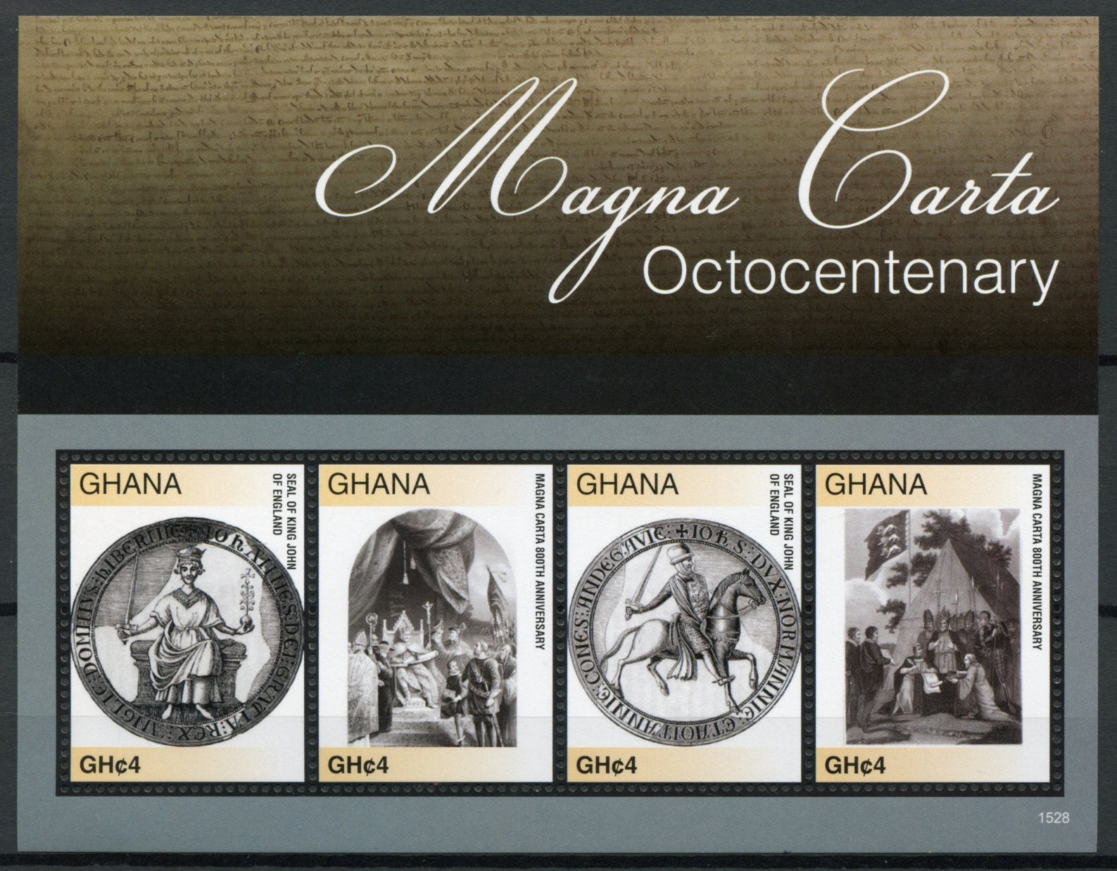 Ghana 2015 MNH Historical Events Stamps Magna Carta King John of England 4v M/S