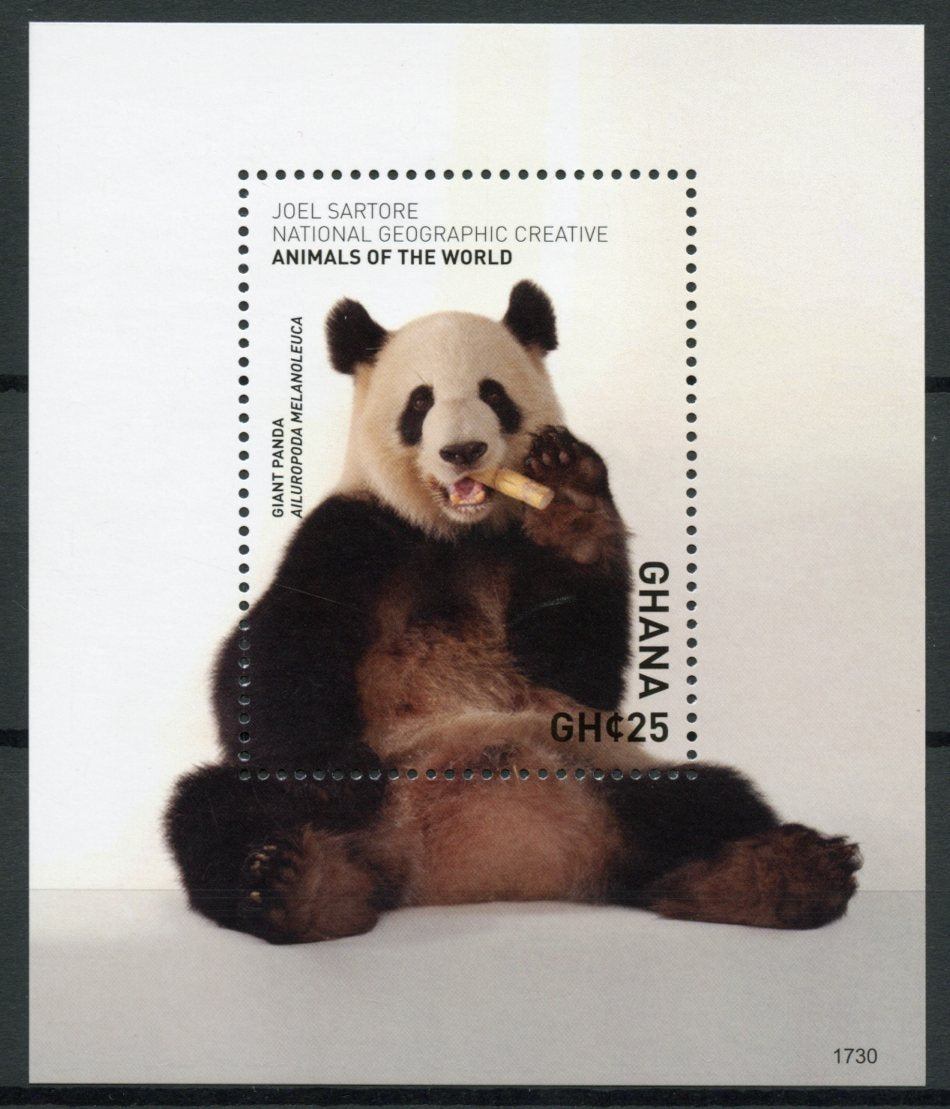 Ghana 2017 MNH Wild Animals of World Giant Panda 1v S/S Pandas Stamps