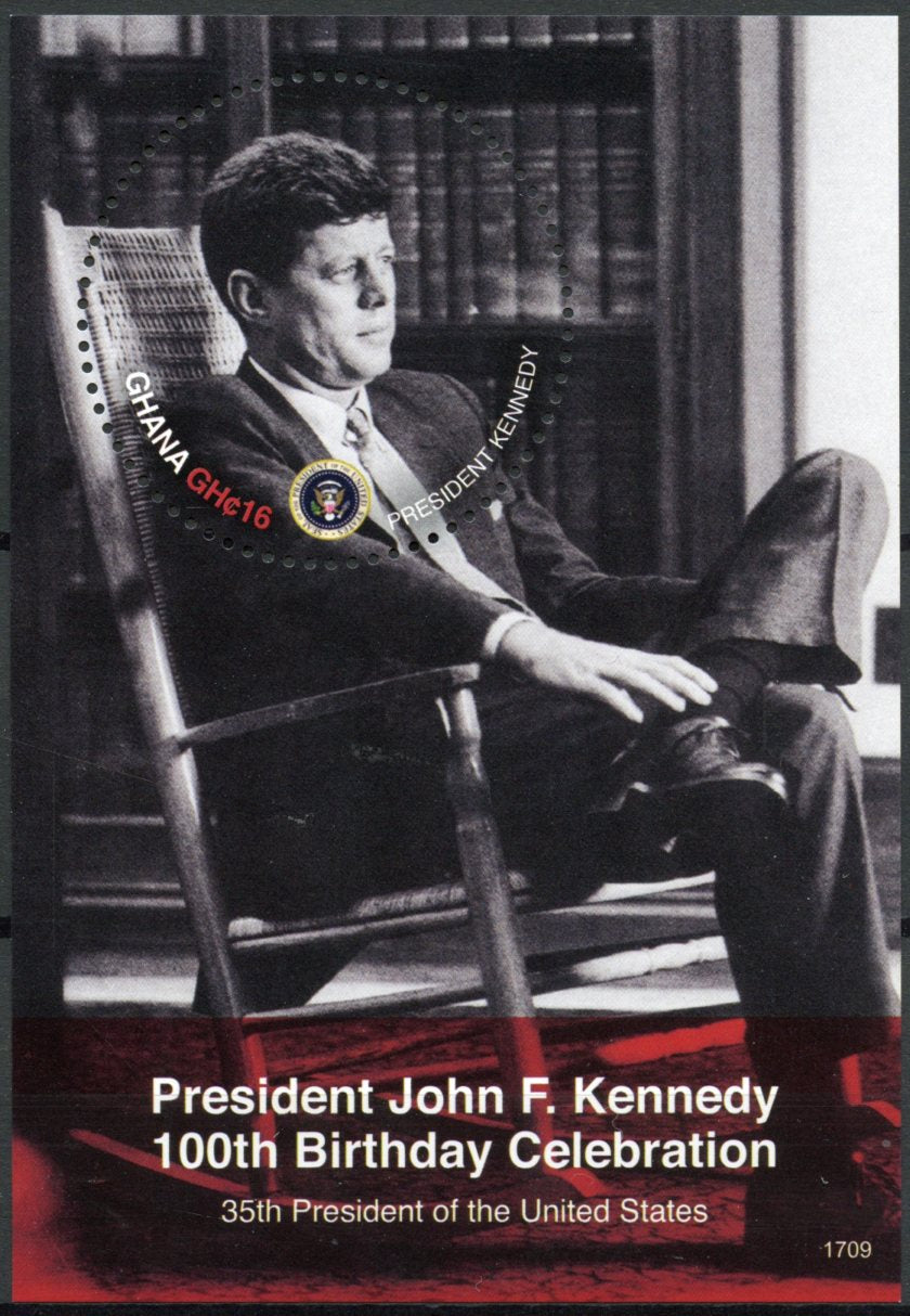 Ghana 2017 MNH JFK Stamps John F Kennedy 100th Birthday US Presidents 1v S/S